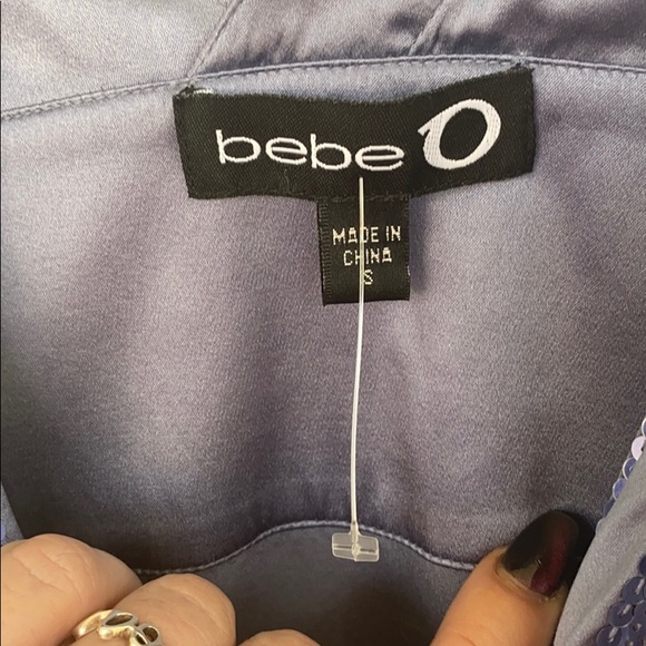 BNWT • BEBE 0 • darling sequin vneck/back - Picture 3 of 7